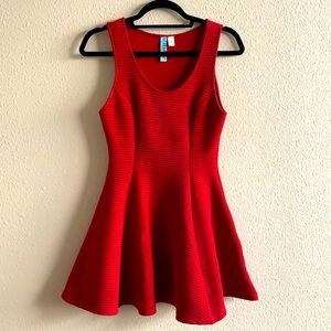 Red Skater Style Mini Dress